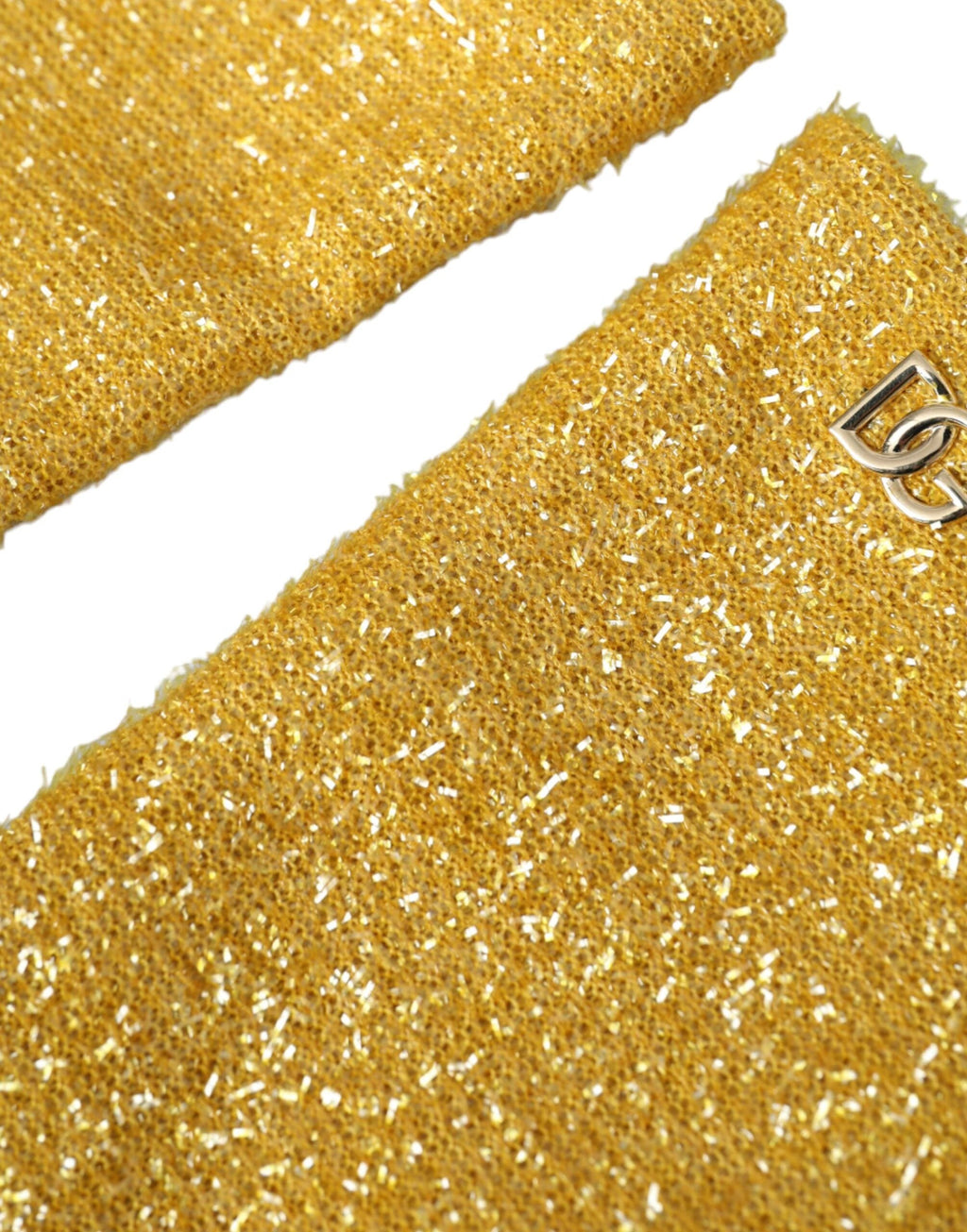 Dolce & Gabbana Gold Lurex Fantasia Mid Arm Length Gloves by Dolce & Gabbana