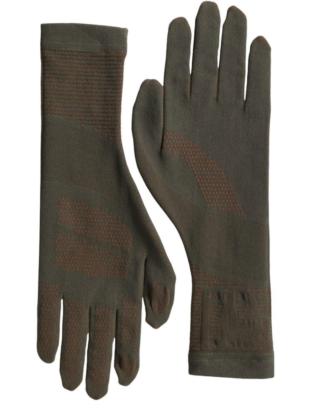 Dolce & Gabbana Brown Cotton Stretch Wrist Length Gloves by Dolce & Gabbana