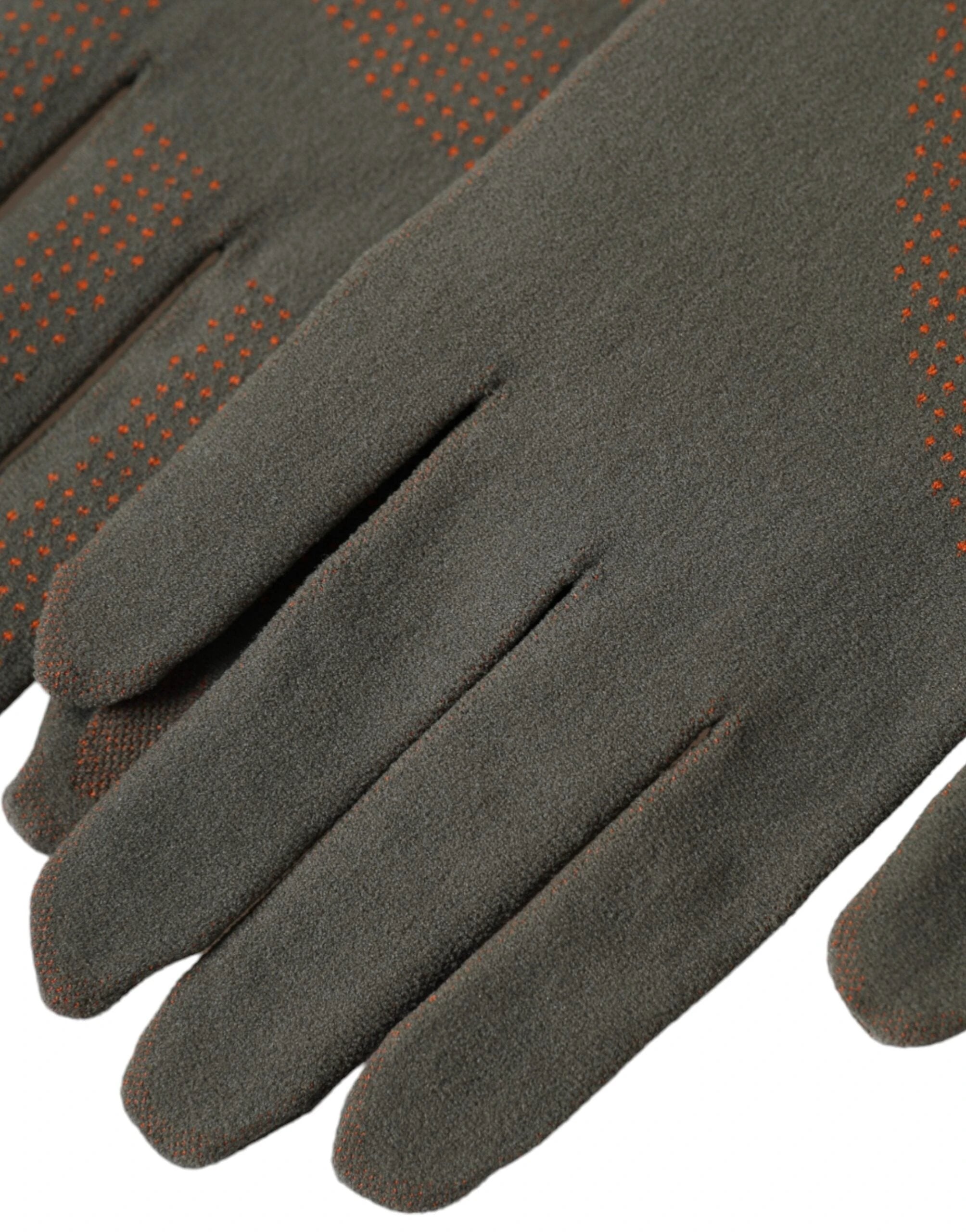 Dolce & Gabbana Brown Cotton Stretch Wrist Length Gloves by Dolce & Gabbana