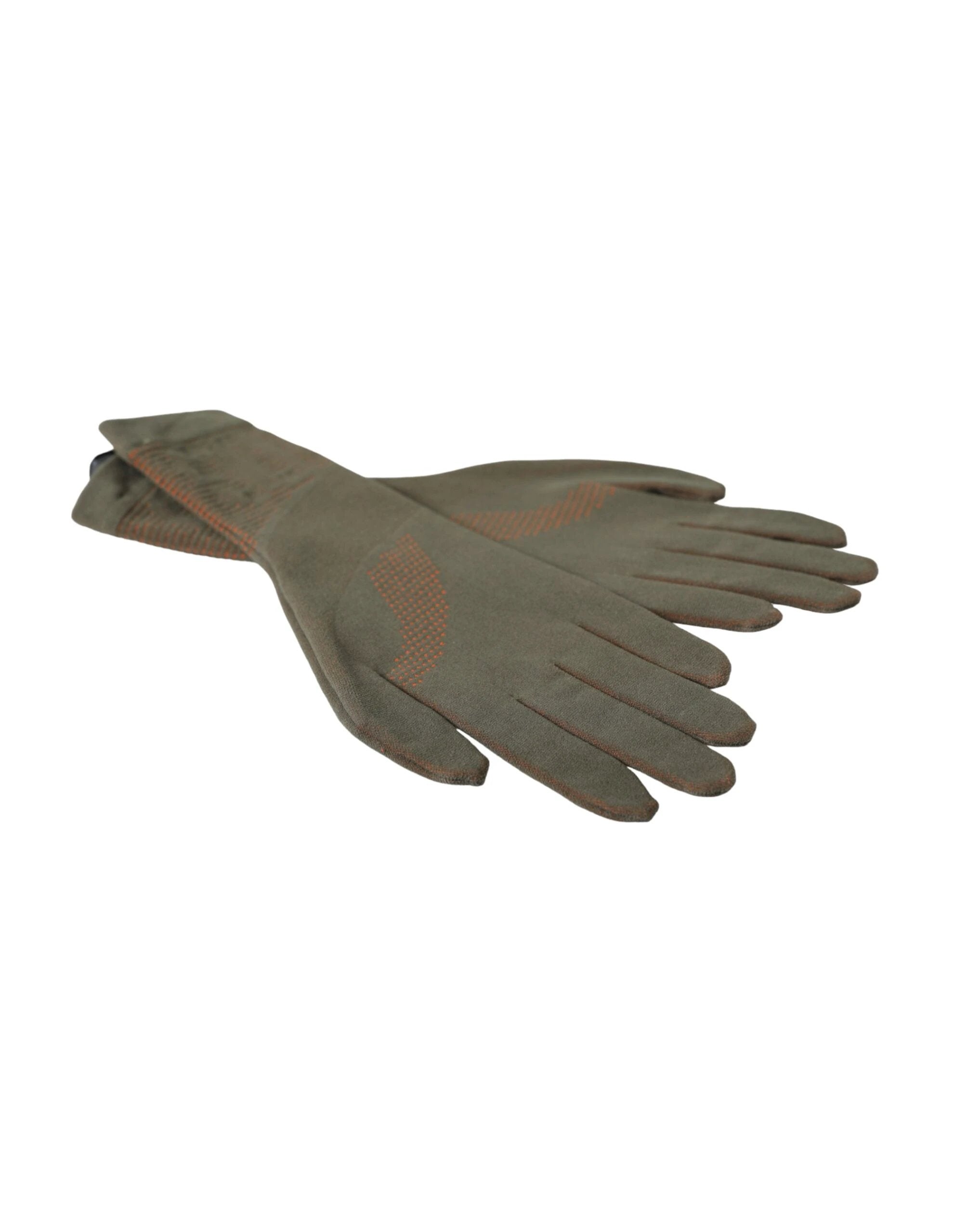 Dolce & Gabbana Brown Cotton Stretch Wrist Length Gloves by Dolce & Gabbana