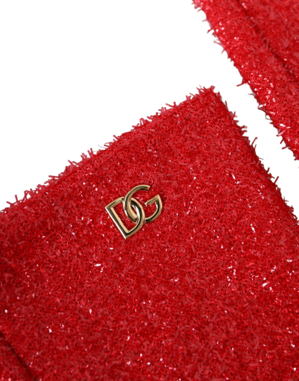 Dolce & Gabbana Red Lurex Fantasia Mid Arm Length Gloves by Dolce & Gabbana