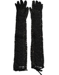 Dolce & Gabbana Black Taormina Lace Elbow Length Gloves by Dolce & Gabbana