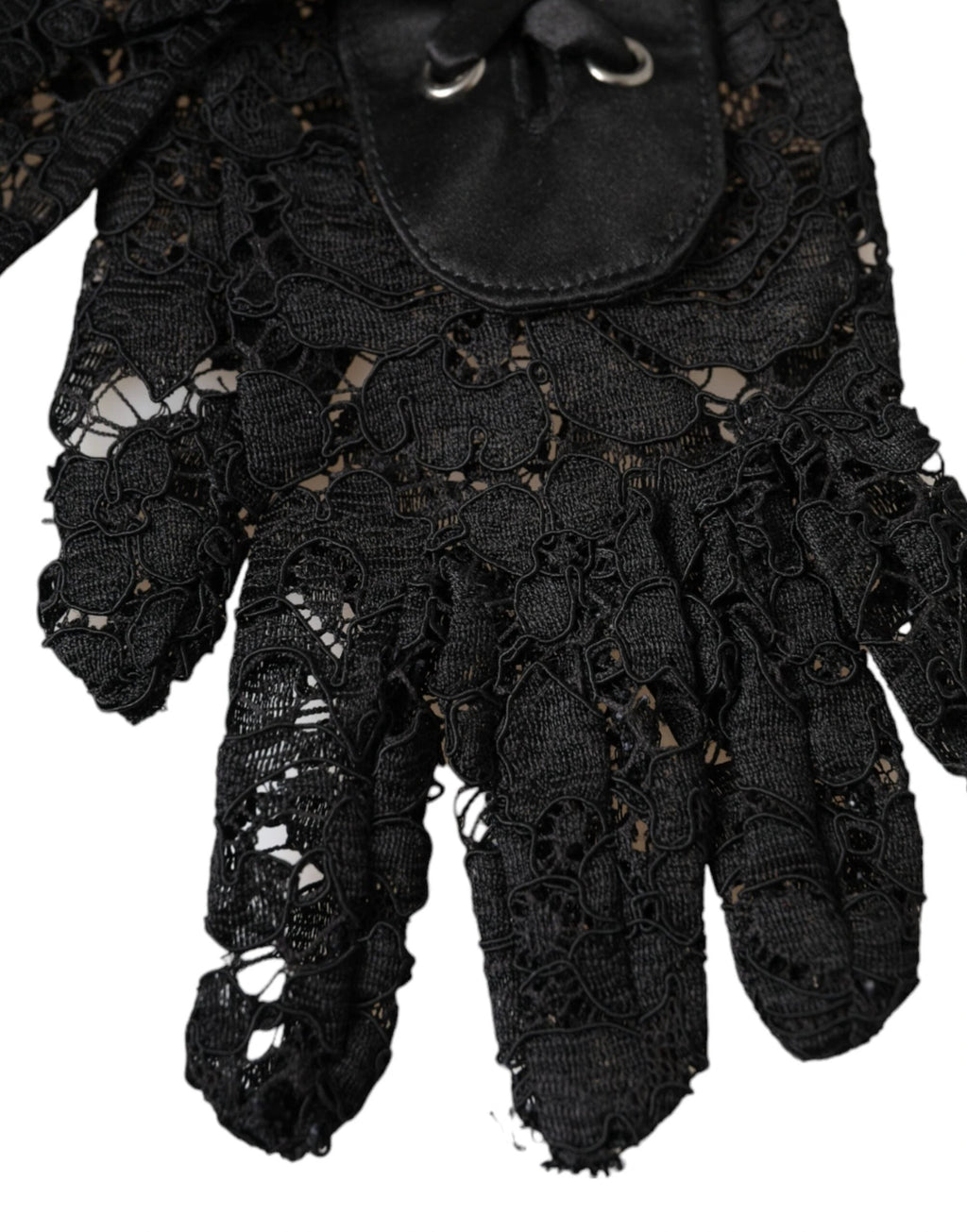 Dolce & Gabbana Black Taormina Lace Elbow Length Gloves by Dolce & Gabbana
