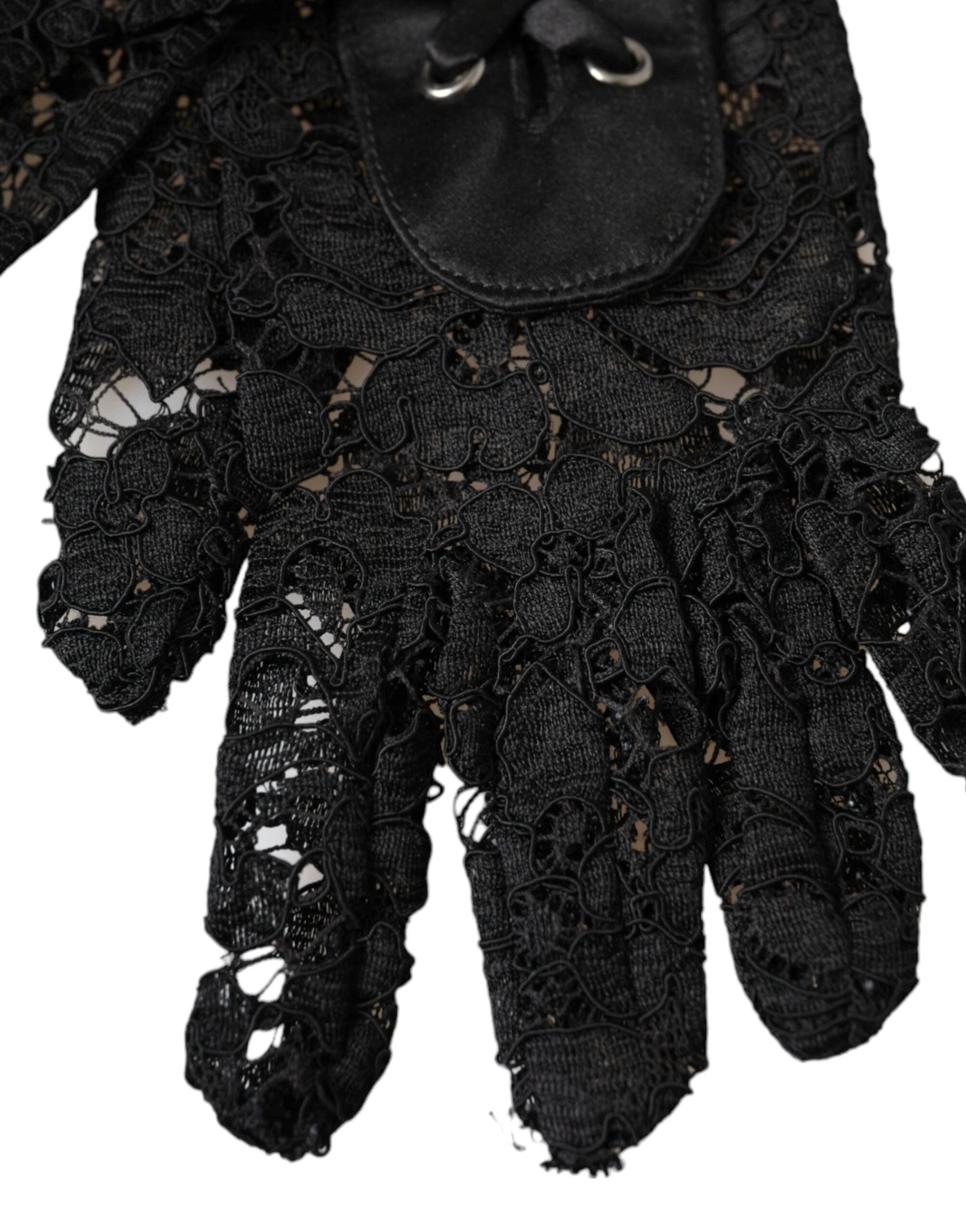 Dolce & Gabbana Black Taormina Lace Elbow Length Gloves by Dolce & Gabbana
