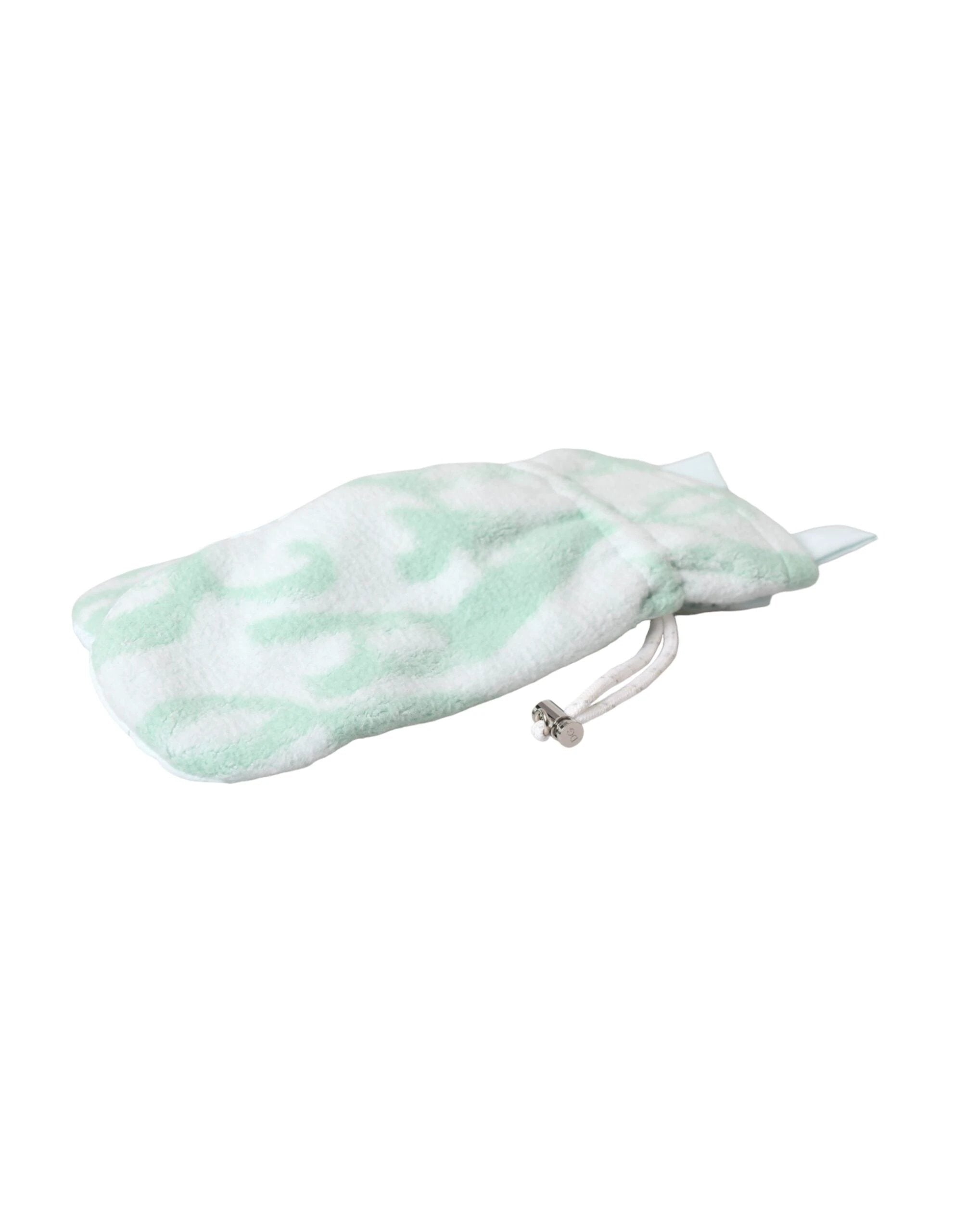 Dolce & Gabbana White Nylon Fleece Wrist Length Mitten Gloves by Dolce & Gabbana