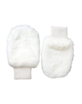Dolce & Gabbana White Acrylic Knitted Fur Wrist Mitten Gloves by Dolce & Gabbana