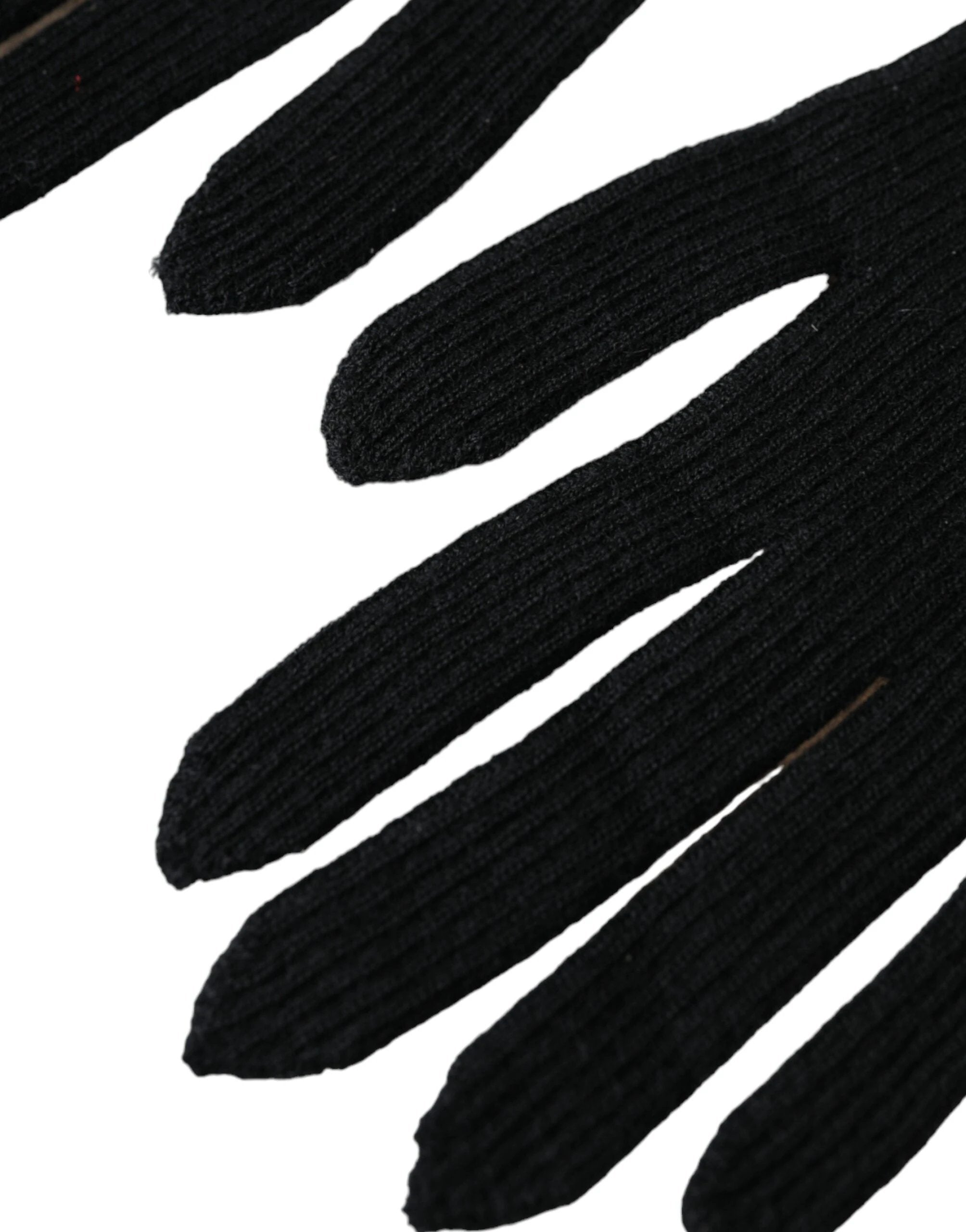 Dolce & Gabbana Black Cashmere Knitted Elbow Length Gloves by Dolce & Gabbana
