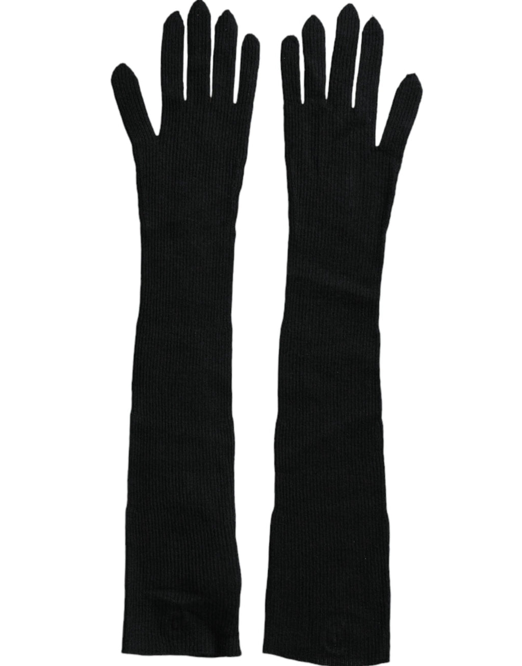 Dolce & Gabbana Black Cashmere Knitted Elbow Length Gloves by Dolce & Gabbana
