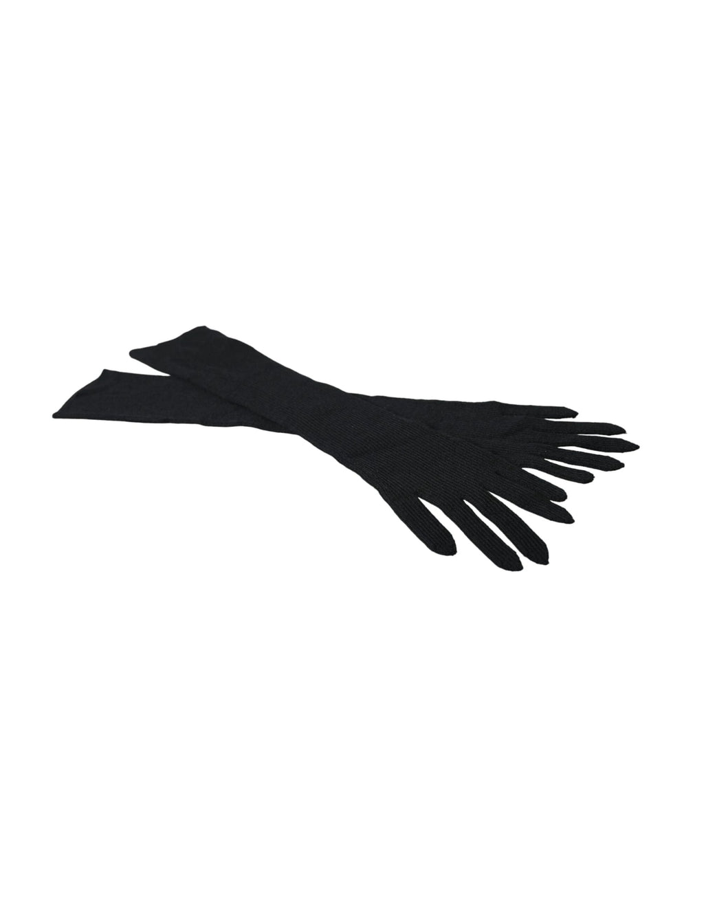 Dolce & Gabbana Black Cashmere Knitted Elbow Length Gloves by Dolce & Gabbana