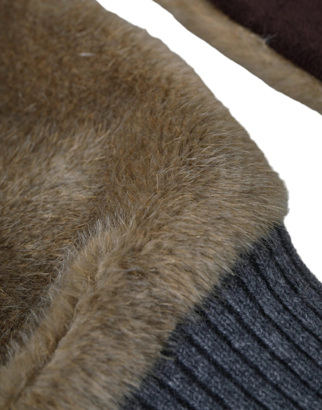 Dolce & Gabbana Beige Acrylic Knitted Fur Wrist Mitten Gloves by Dolce & Gabbana