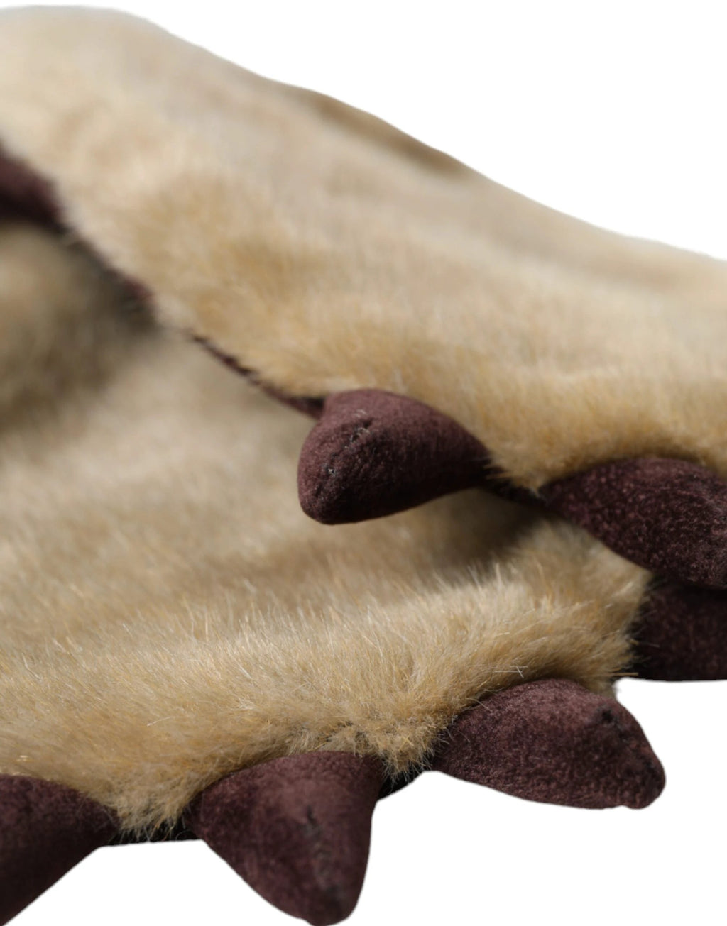 Dolce & Gabbana Beige Acrylic Knitted Fur Wrist Mitten Gloves by Dolce & Gabbana