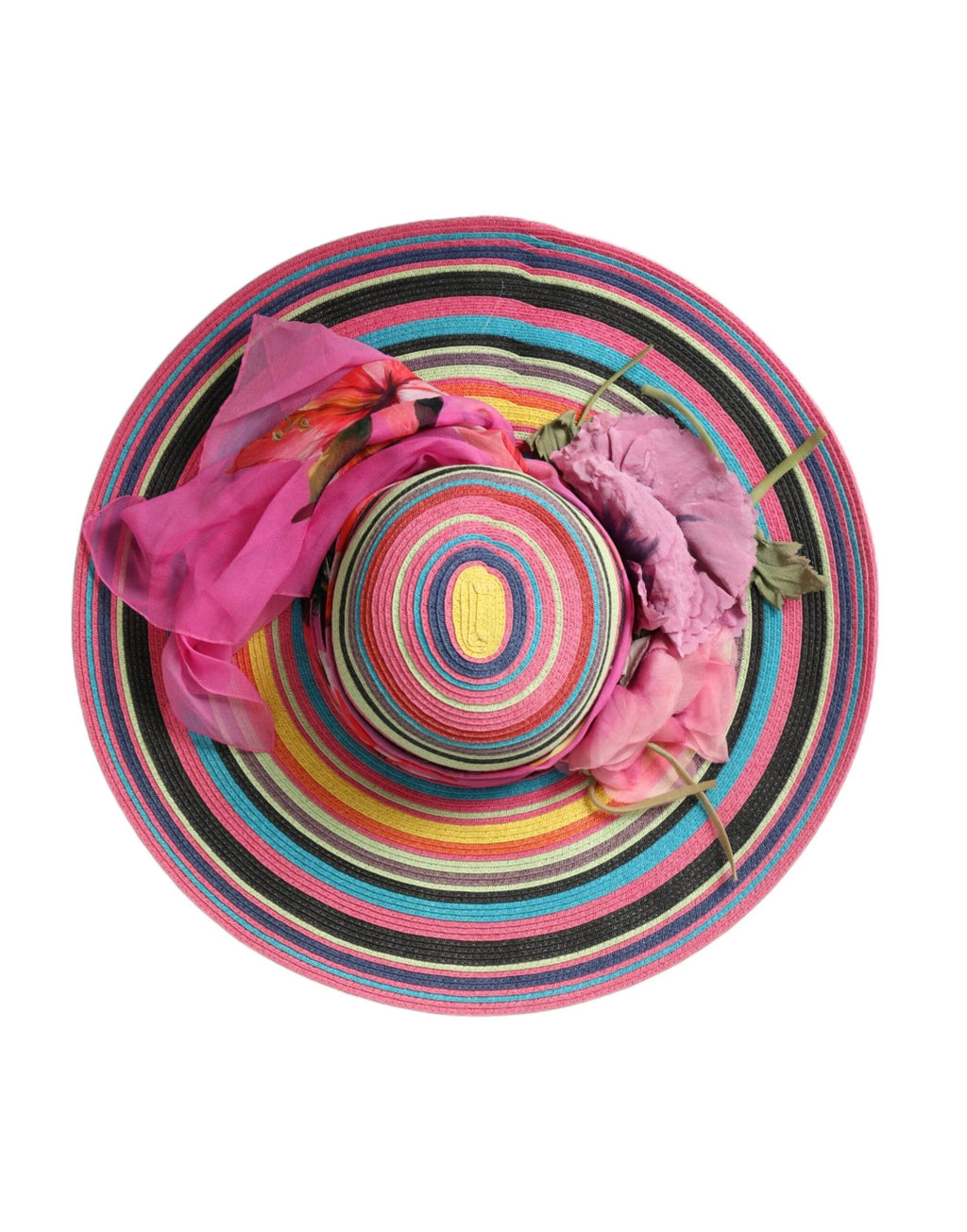 Dolce & Gabbana Multicolor Fantasy Wide Brim Floppy Hat by Dolce & Gabbana