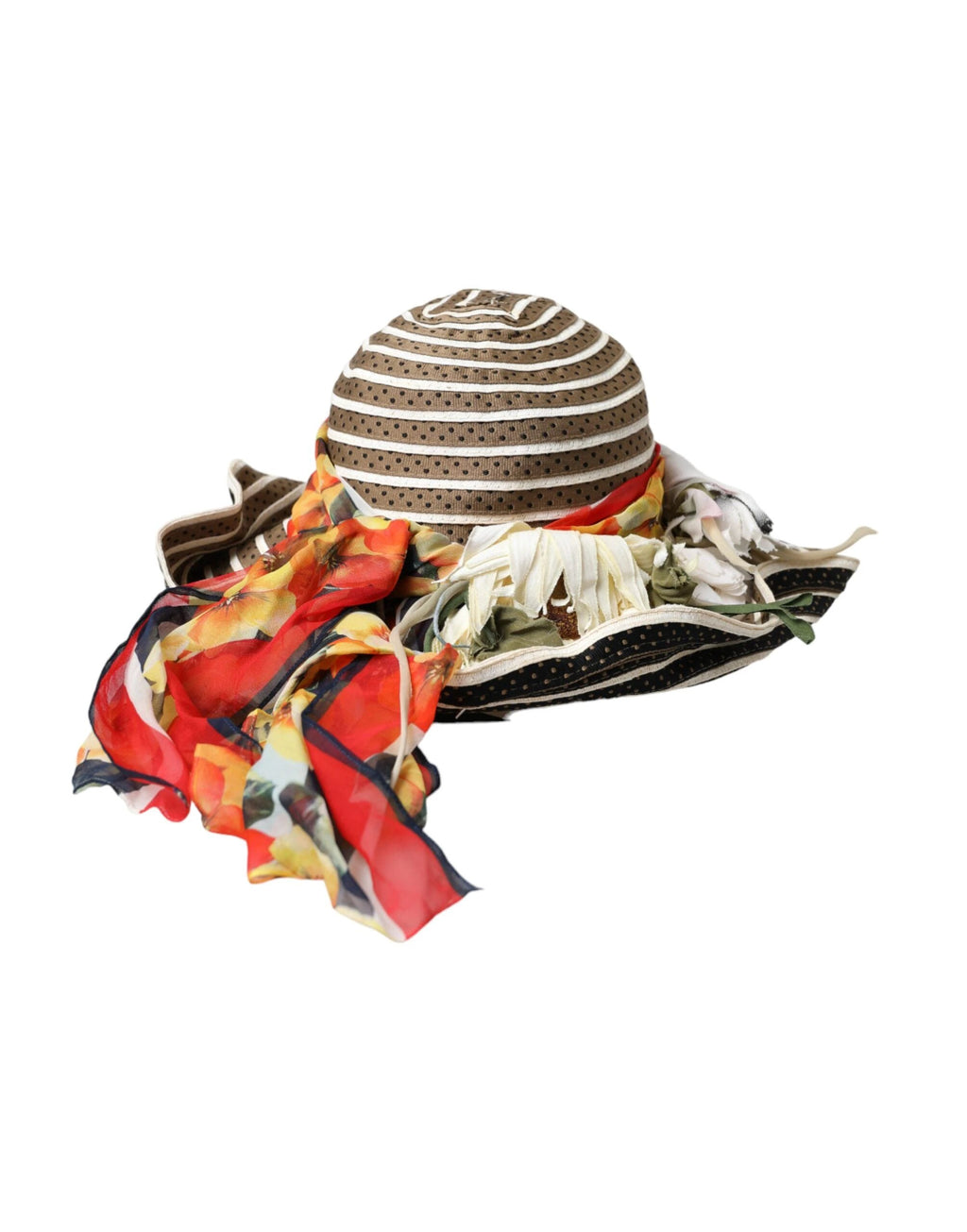 Dolce & Gabbana Multicolor Fantasy Wide Brim Floppy Hat by Dolce & Gabbana