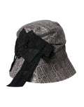 Dolce & Gabbana Black Gray Patterned Leather Bucket Hat by Dolce & Gabbana