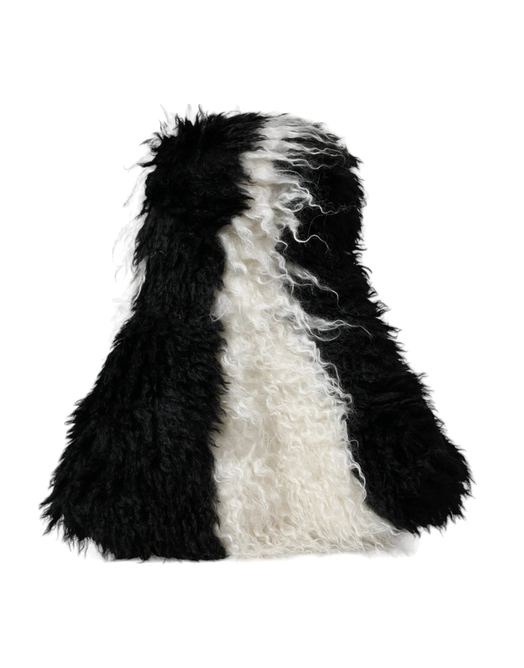 Dolce & Gabbana Black White Stripes Mohair Fur Bucket Hat by Dolce & Gabbana