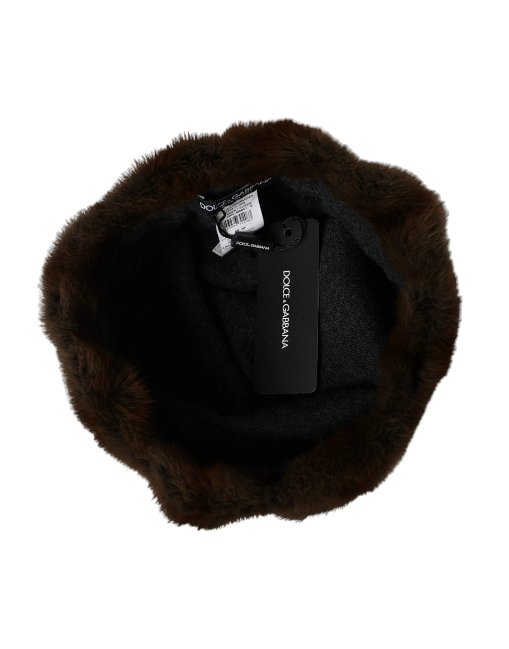 Dolce & Gabbana Brown Weasel Fur Womens Cashmere Hat Beanie by Dolce & Gabbana