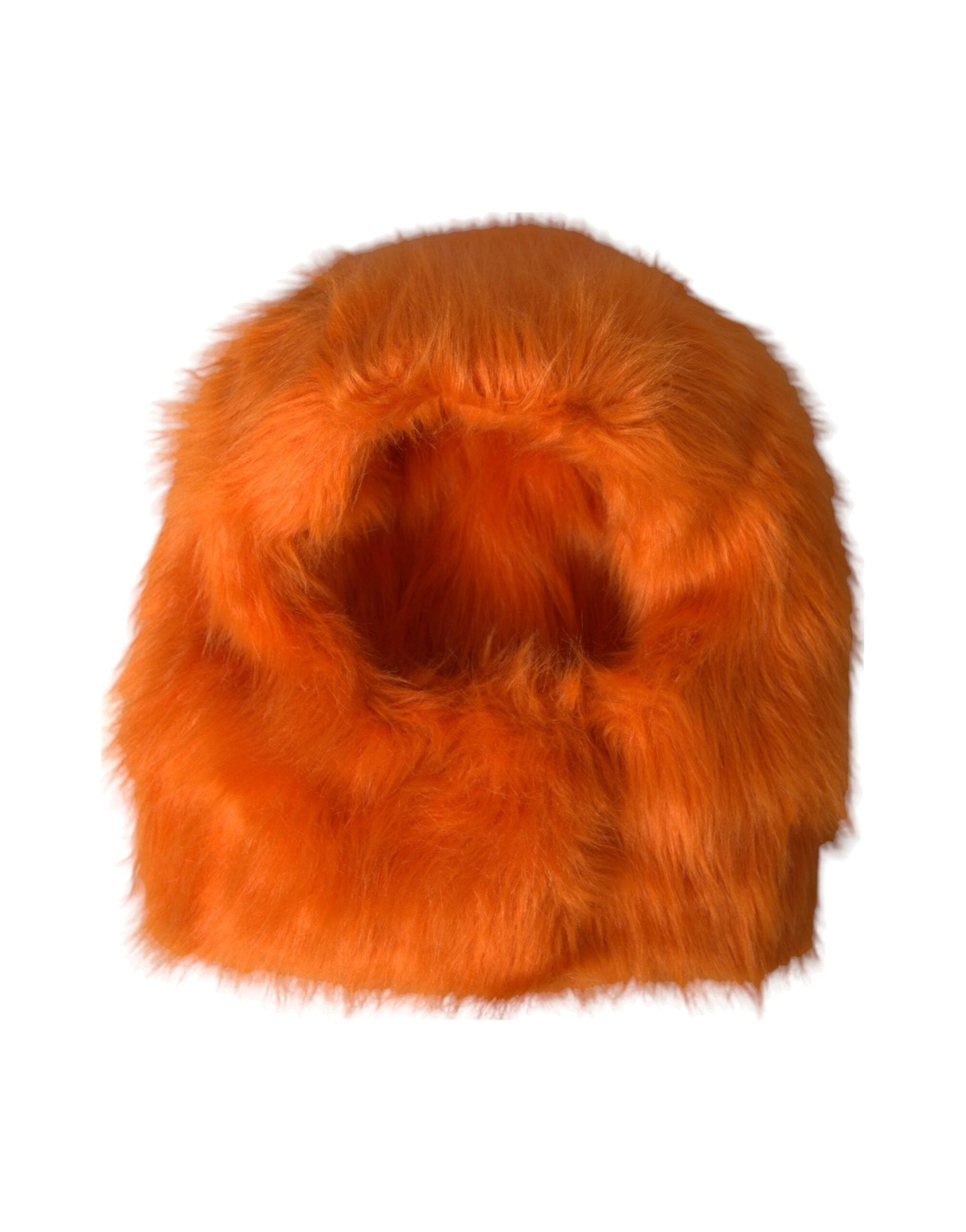 Dolce & Gabbana Orange Faux Fur Whole Head Wrap Hat by Dolce & Gabbana