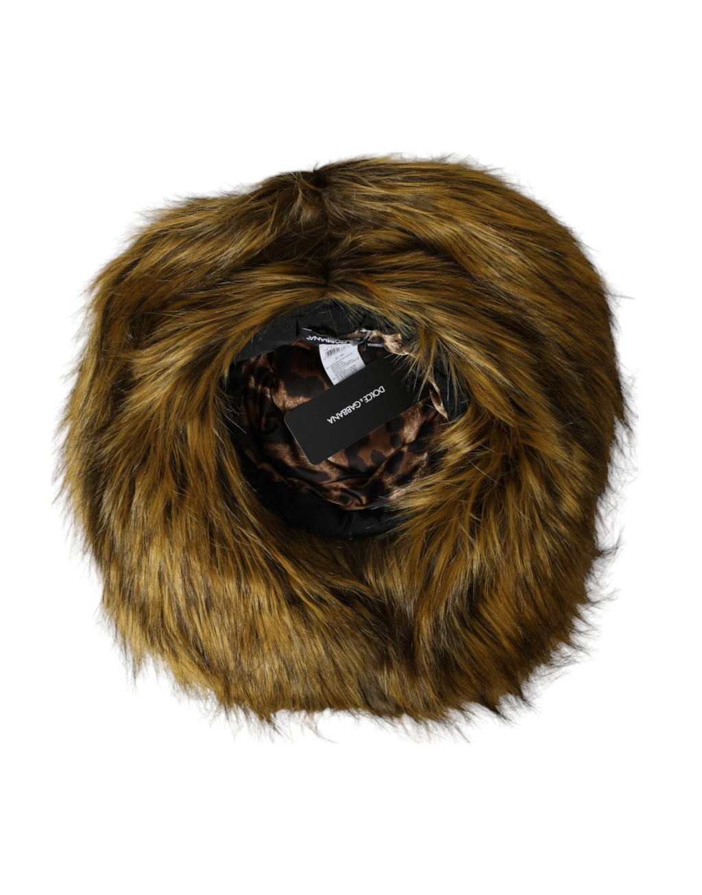 Dolce & Gabbana Brown Modacrylic Faux Fur Bucket Hat by Dolce & Gabbana