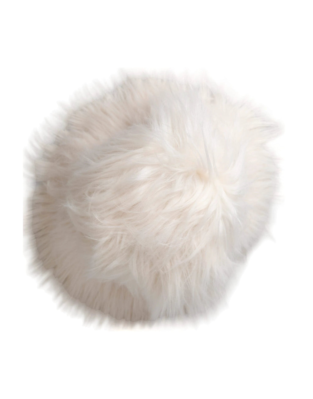 Dolce & Gabbana White Acrylic Fur Womens Bucket Hat by Dolce & Gabbana