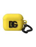Dolce & Gabbana Yellow Silicone Logo Embossed Airpods Case by Dolce & Gabbana