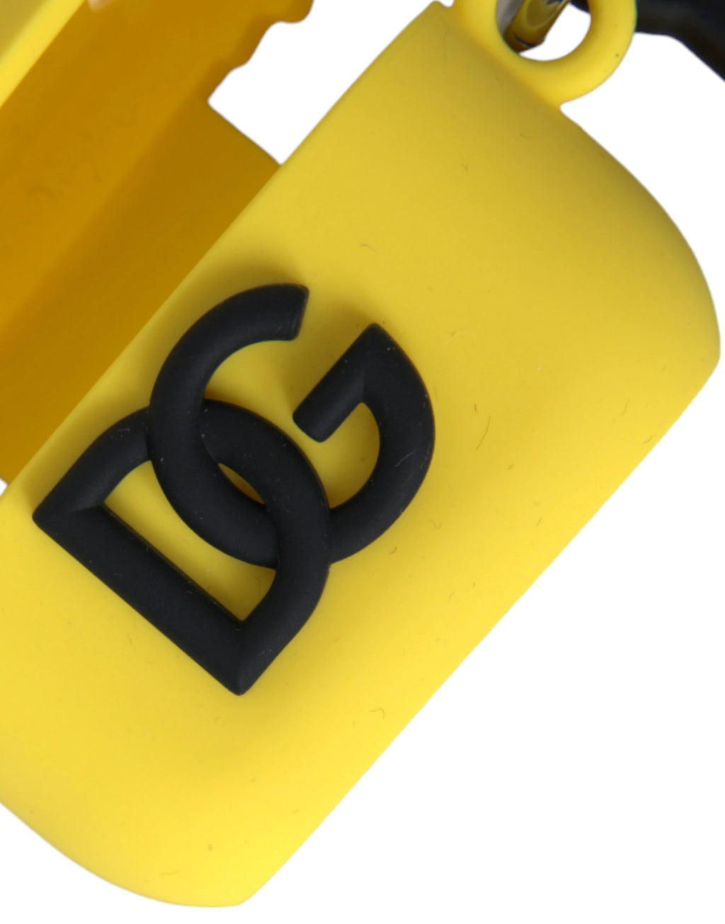 Dolce & Gabbana Yellow Silicone Logo Embossed Airpods Case by Dolce & Gabbana