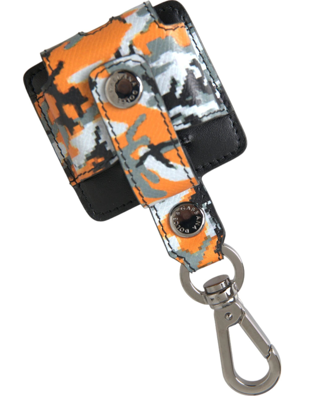 Dolce & Gabbana Multicolor Camouflage Print Leather Metal Airpods Case by Dolce & Gabbana