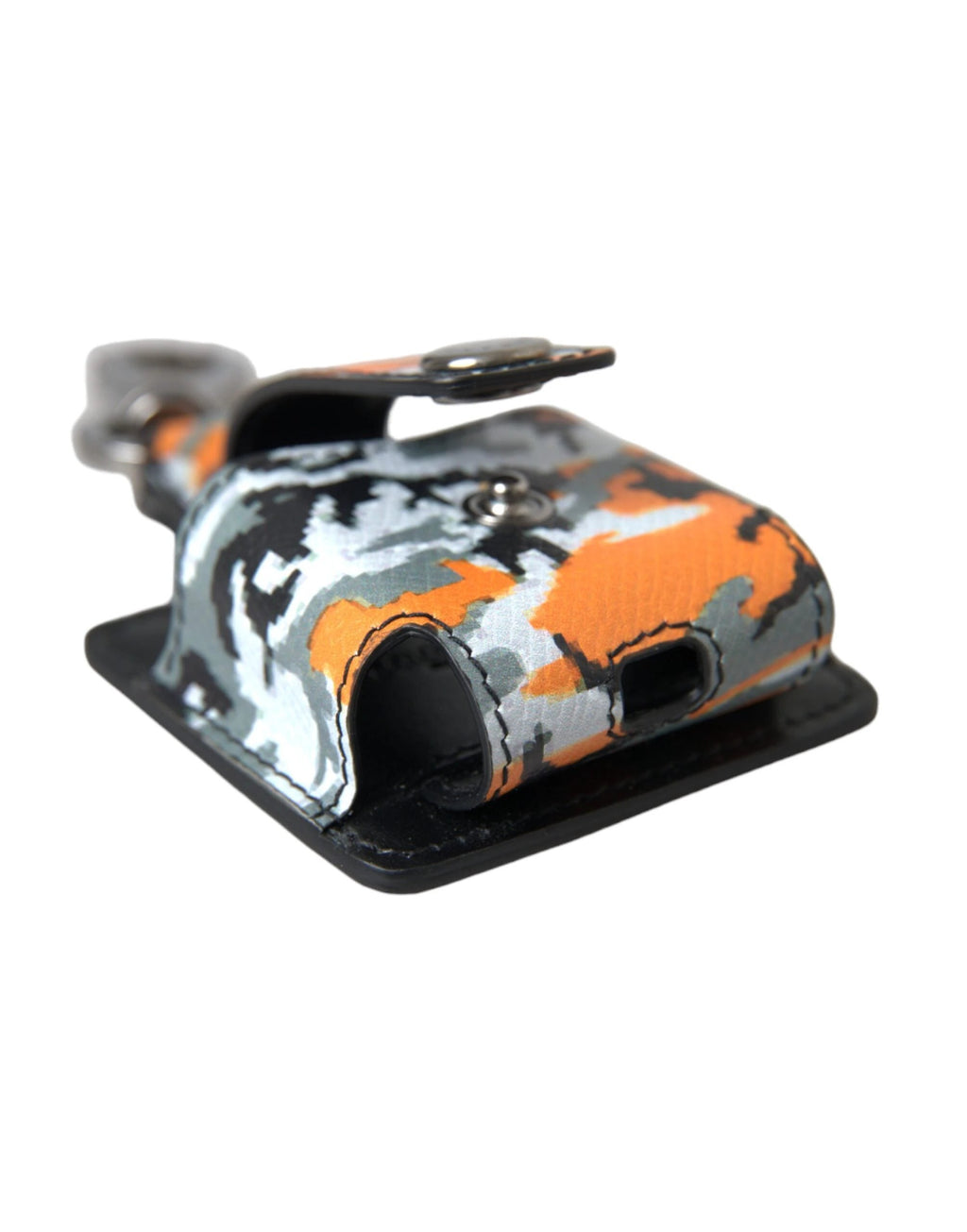 Dolce & Gabbana Multicolor Camouflage Print Leather Metal Airpods Case by Dolce & Gabbana