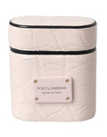 Dolce & Gabbana Light Pink Leather Metal Logo Plaque Airpods Case by Dolce & Gabbana