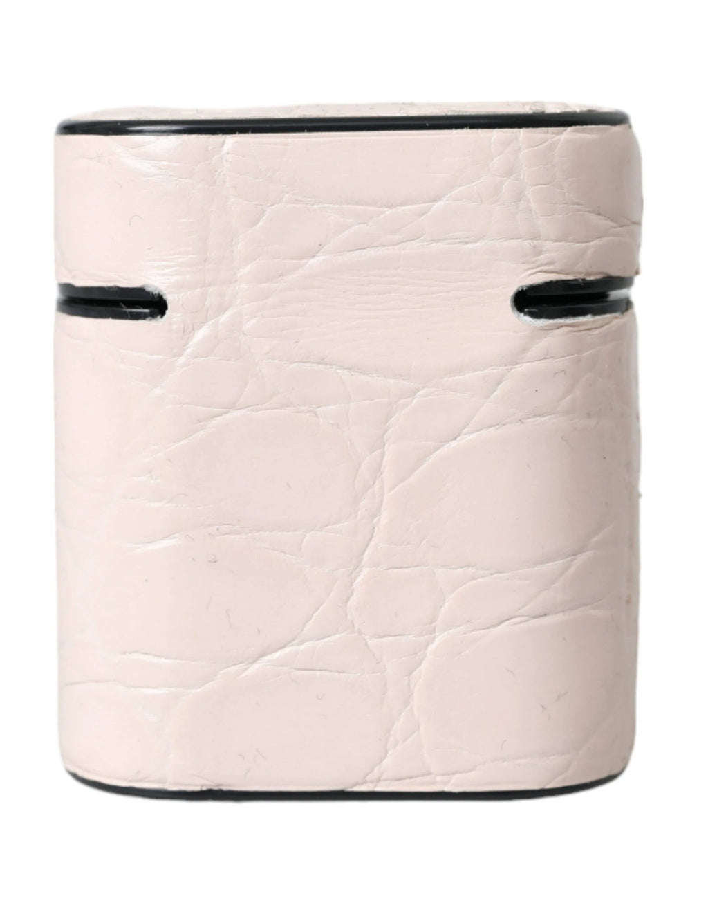 Dolce & Gabbana Light Pink Leather Metal Logo Plaque Airpods Case by Dolce & Gabbana