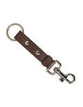 Dolce & Gabbana Brown Plain Leather Silver Brass Keyring Holder Keychain by Dolce & Gabbana