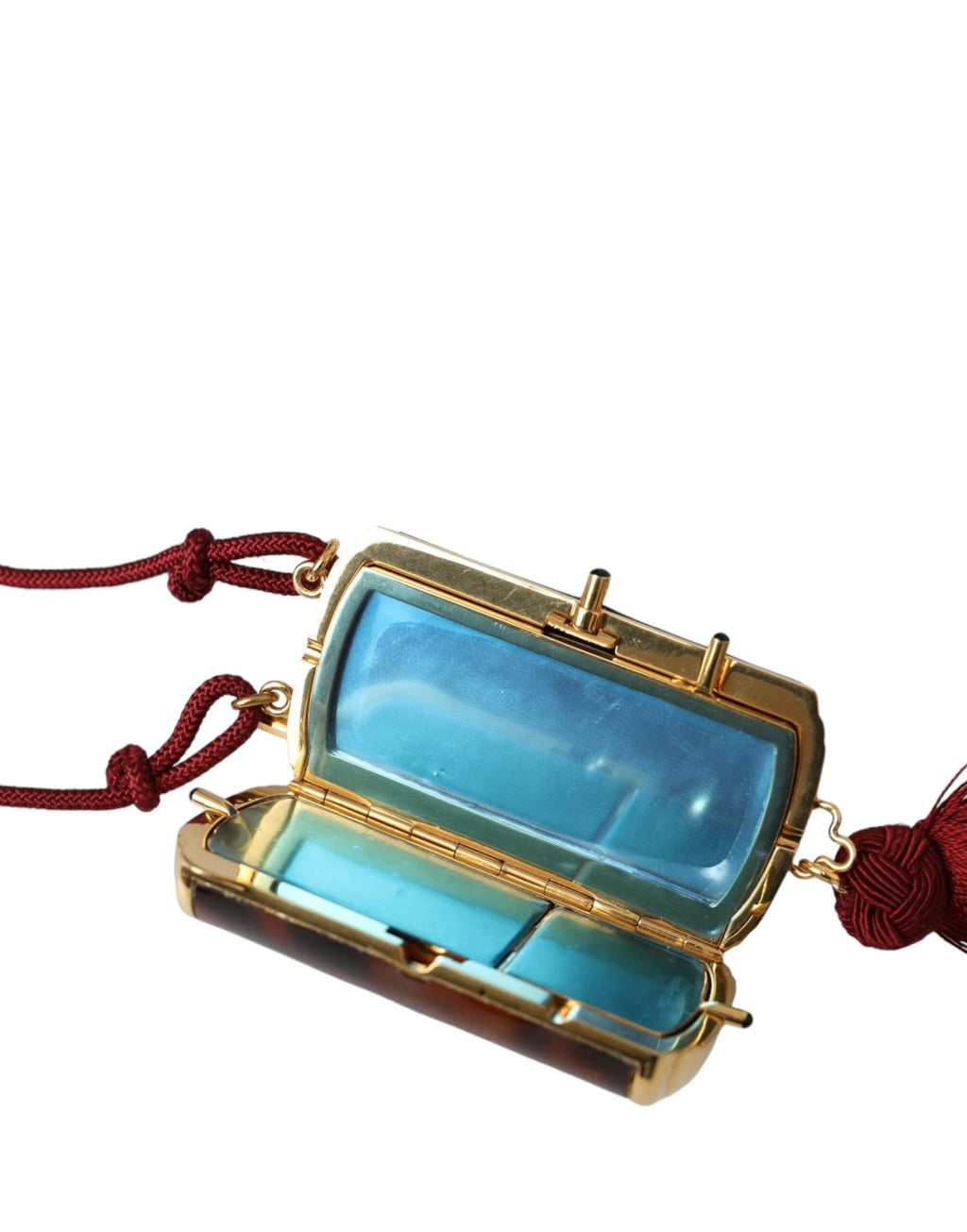 Dolce & Gabbana Brown Leopard Mini Mirror Tassel Make Up Holder Bag by Dolce & Gabbana