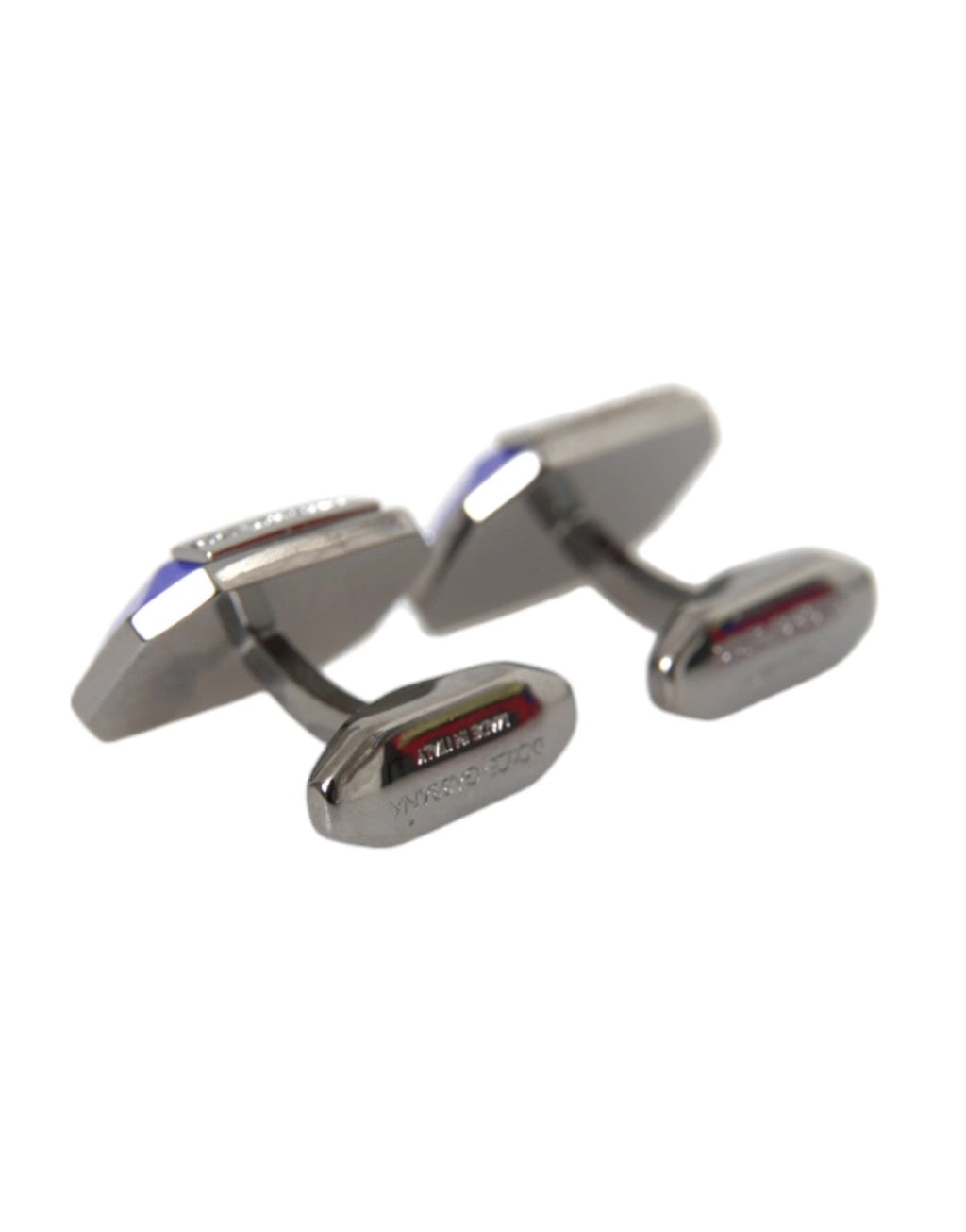 Dolce & Gabbana Silver Plated Brass Pin Crystal Cufflinks by Dolce & Gabbana