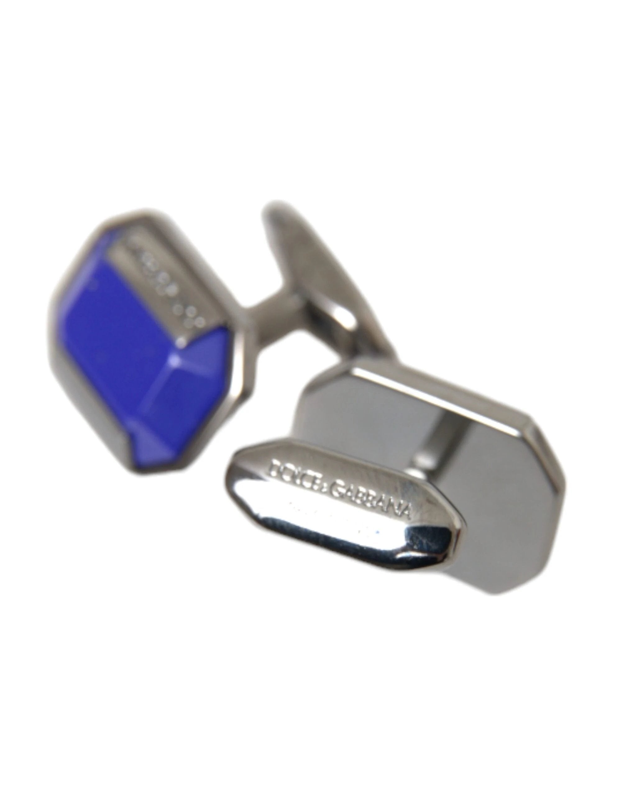 Dolce & Gabbana Silver Plated Brass Pin Crystal Cufflinks by Dolce & Gabbana