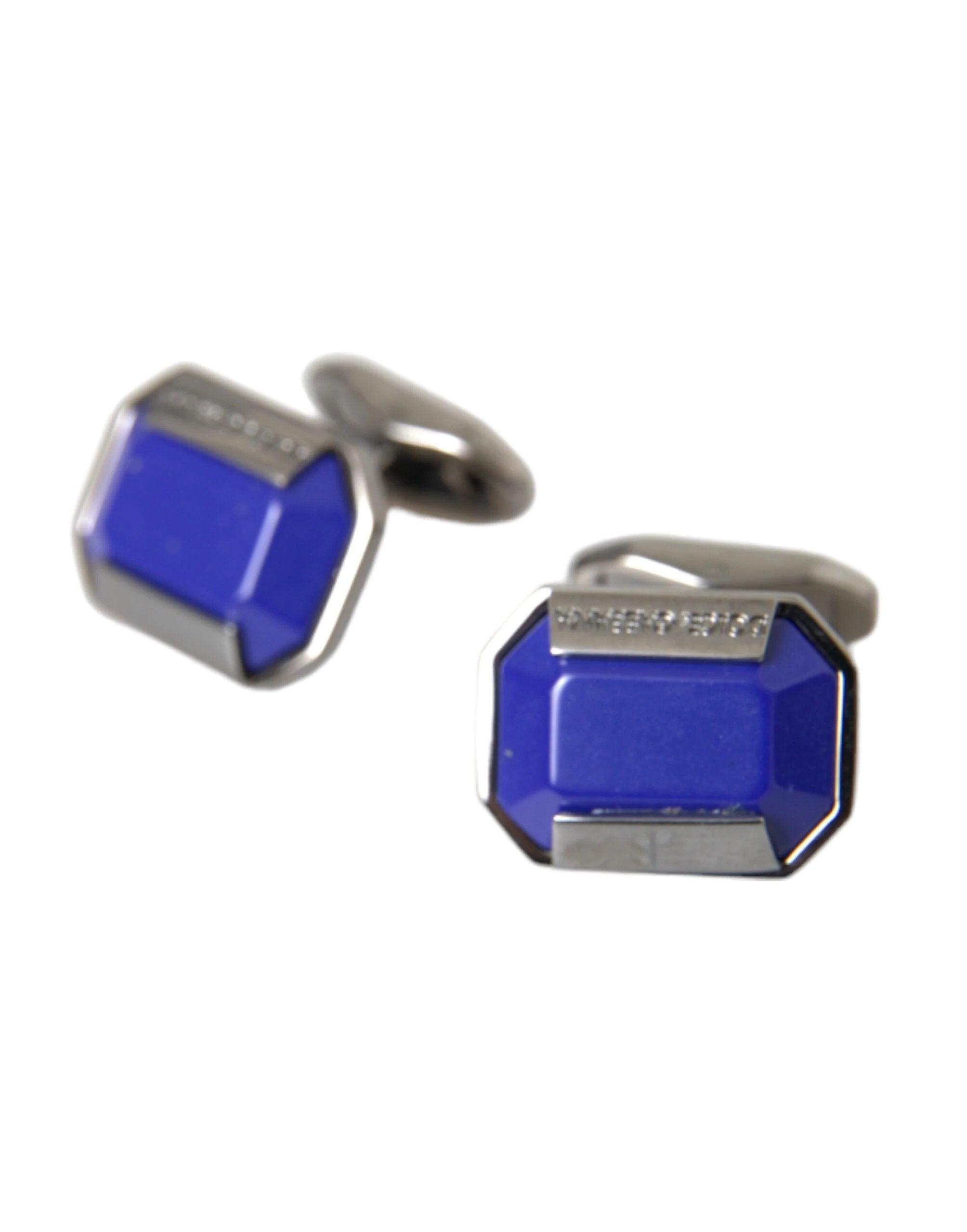 Dolce & Gabbana Silver Plated Brass Pin Crystal Cufflinks by Dolce & Gabbana