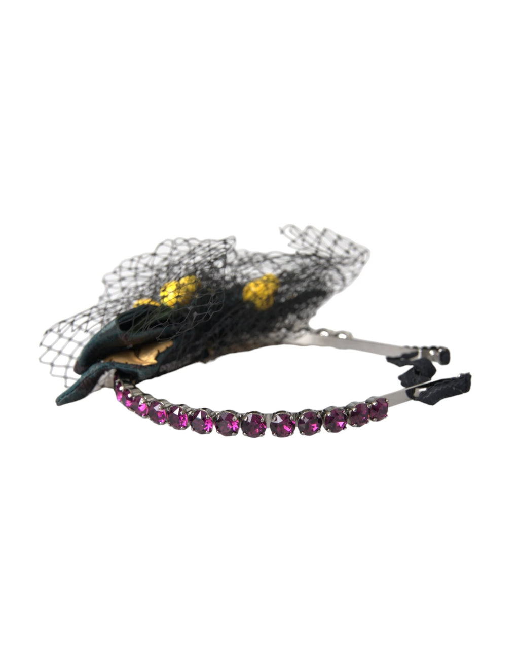 Dolce & Gabbana Black Lemons Sicily Purple Crystal Net Headband Diadem by Dolce & Gabbana