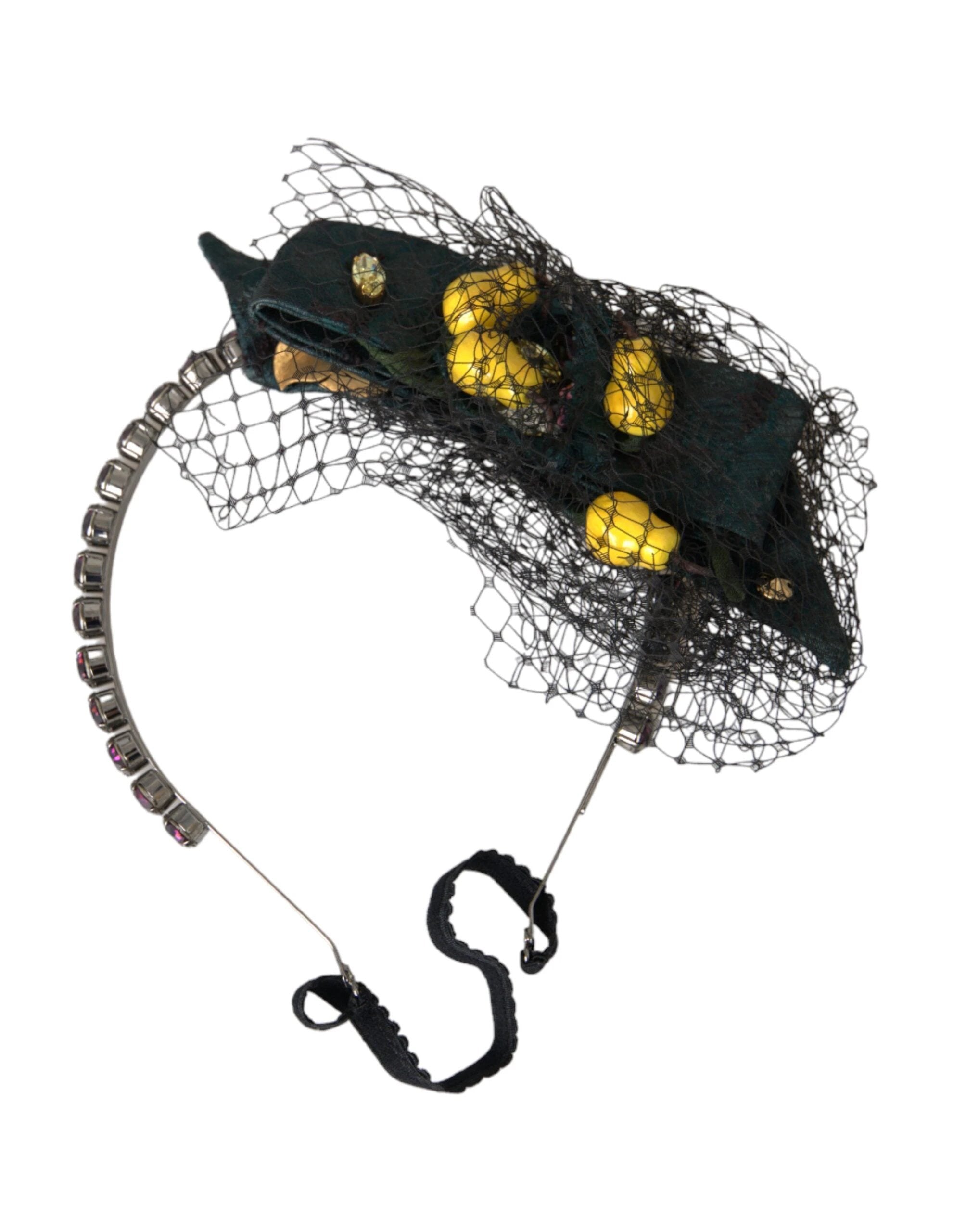 Dolce & Gabbana Black Lemons Sicily Purple Crystal Net Headband Diadem by Dolce & Gabbana