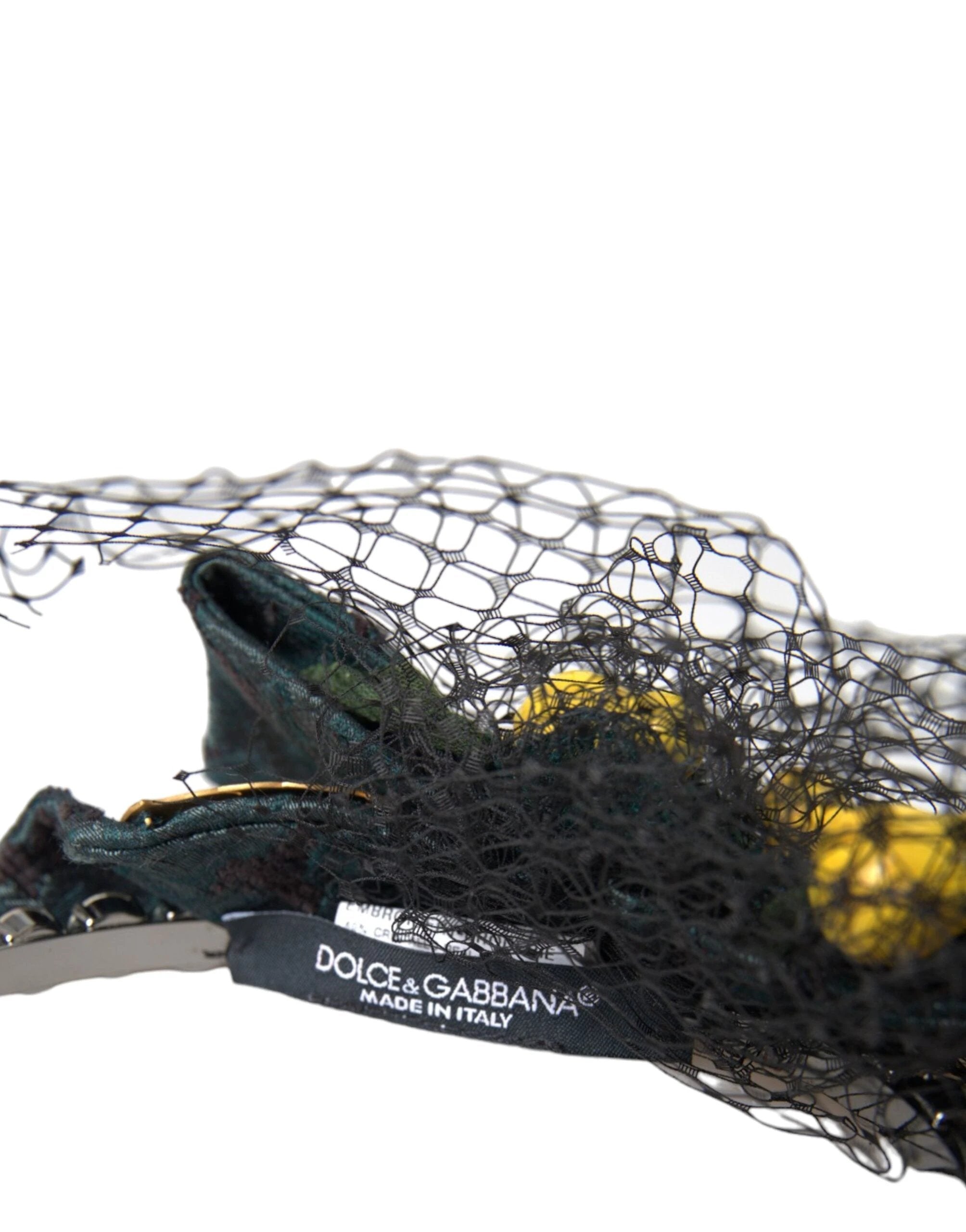 Dolce & Gabbana Black Lemons Sicily Purple Crystal Net Headband Diadem by Dolce & Gabbana