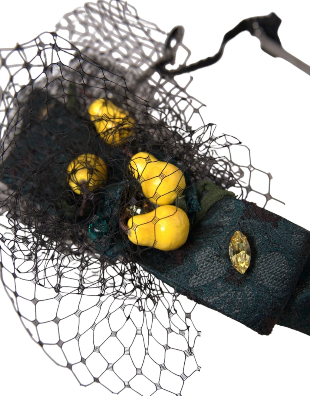Dolce & Gabbana Black Lemons Sicily Purple Crystal Net Headband Diadem by Dolce & Gabbana
