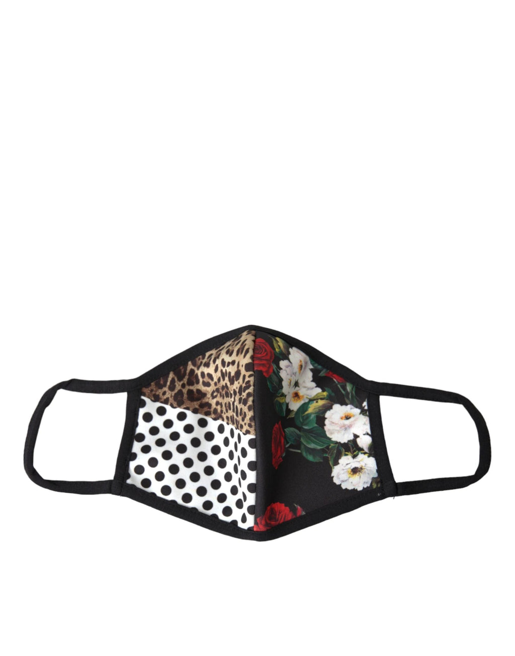 Dolce & Gabbana Multicolor Leopard Floral Elastic Ear Strap Face Mask by Dolce & Gabbana