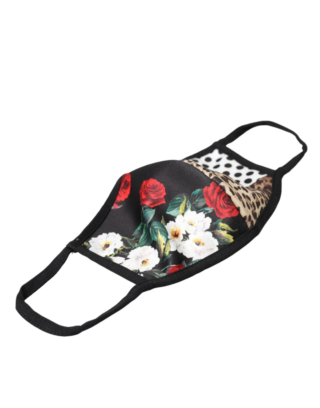 Dolce & Gabbana Multicolor Leopard Floral Elastic Ear Strap Face Mask by Dolce & Gabbana