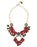 Dolce & Gabbana Gold Brass Link Chain RosePetal Crystal Pendant Necklace by Dolce & Gabbana