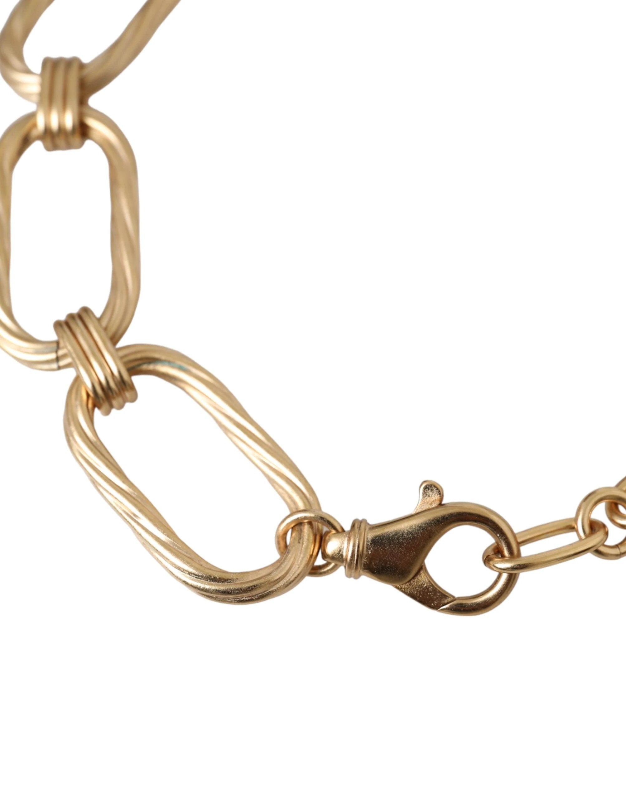 Dolce & Gabbana Gold Tone Brass Large Link Chain Jewelry Necklace by Dolce & Gabbana
