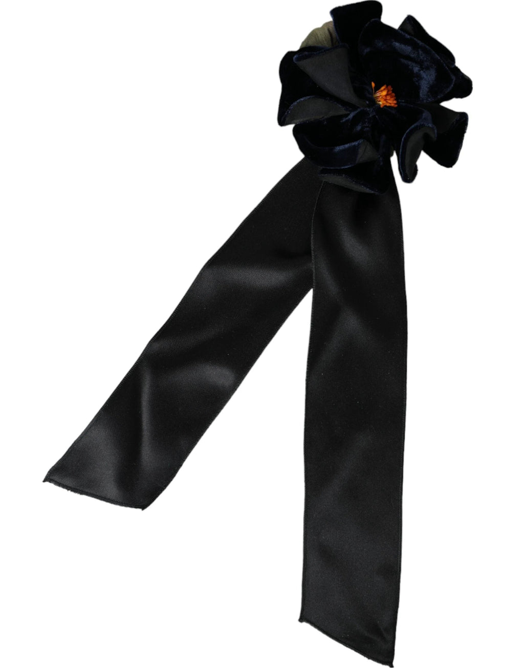 Dolce & Gabbana Black Silk Gold Brass Floral Hair Pin Brooch by Dolce & Gabbana