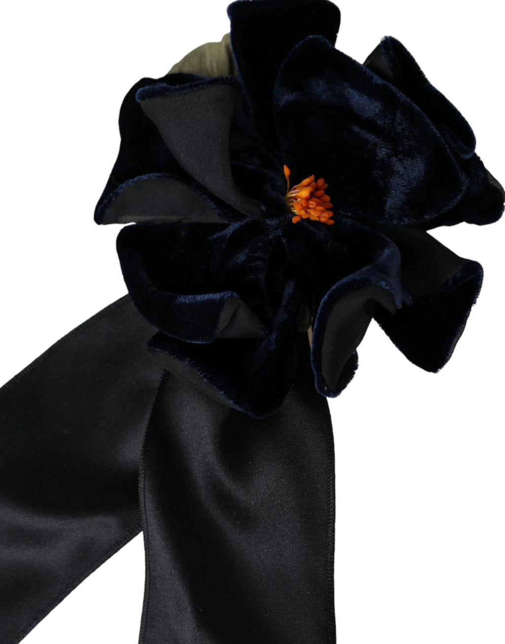 Dolce & Gabbana Black Silk Gold Brass Floral Hair Pin Brooch by Dolce & Gabbana