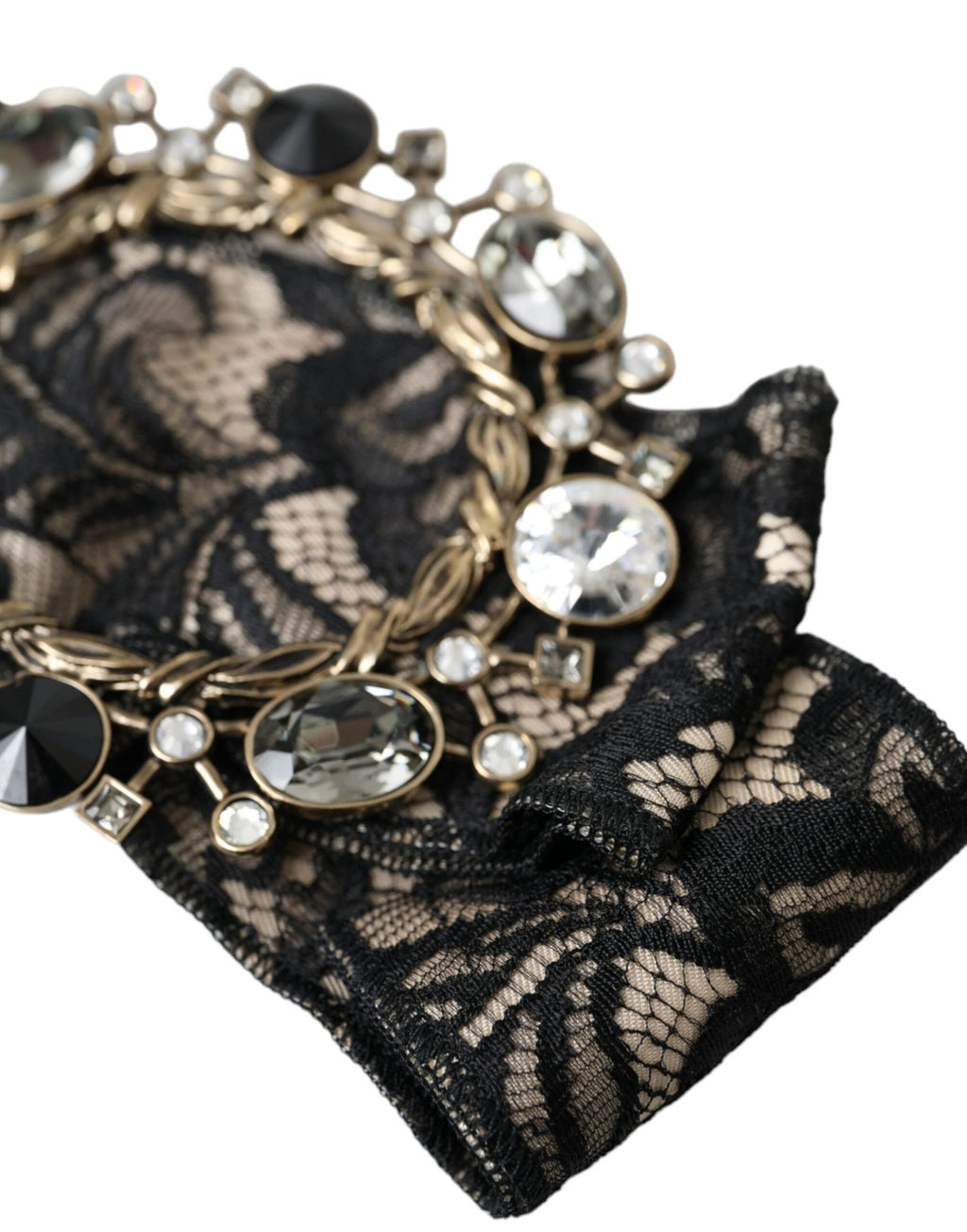 Dolce & Gabbana Black Lace Crystal Handmade Brooch Hair Pin by Dolce & Gabbana