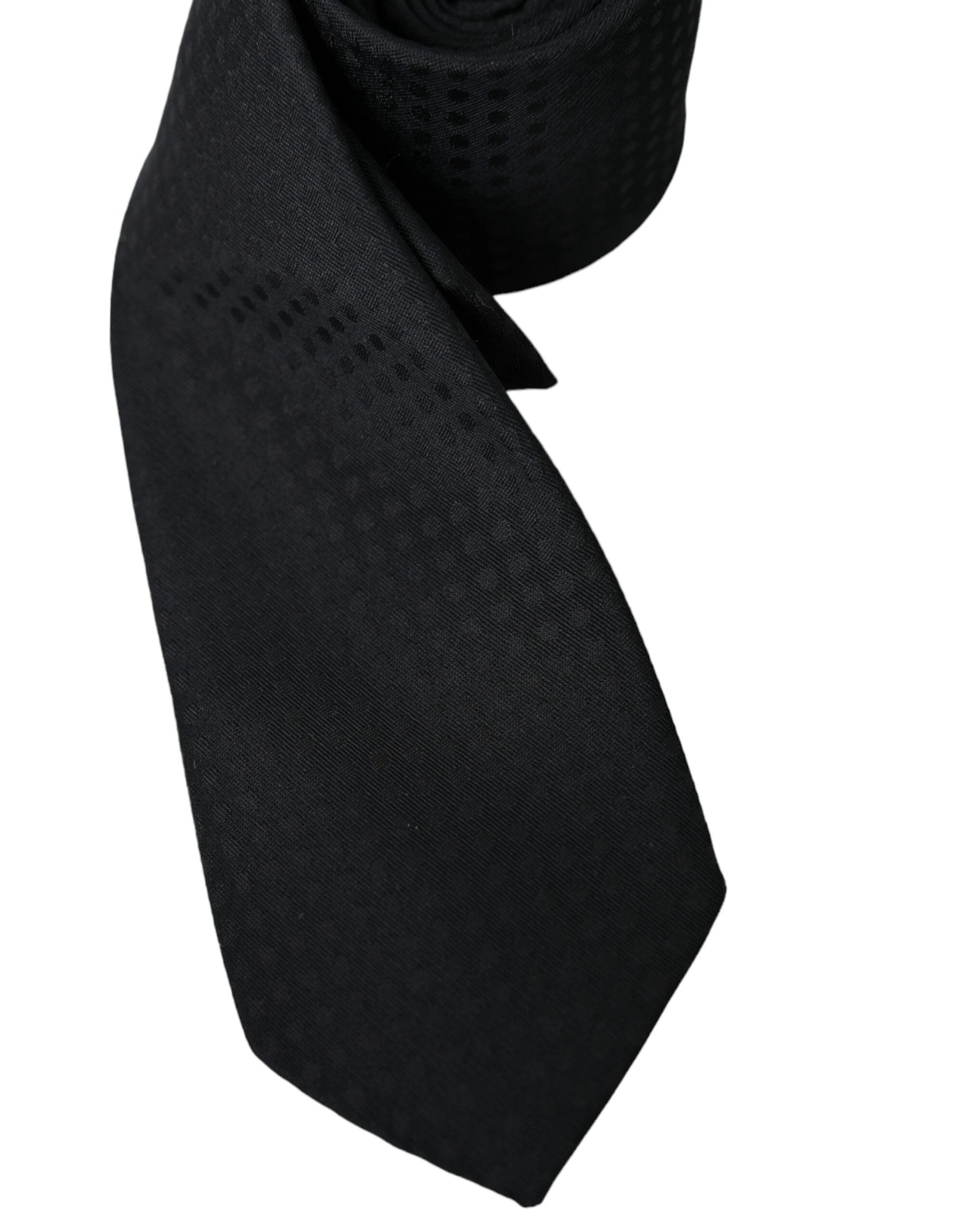 Dolce & Gabbana Black 100% Silk Adjustable Necktie Face Mask by Dolce & Gabbana