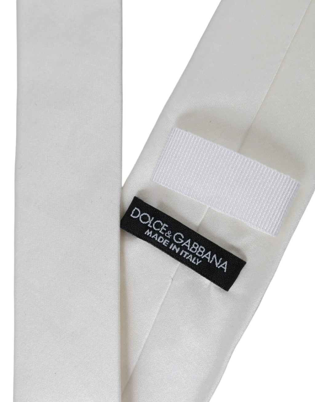 Dolce & Gabbana White Silk Blend Adjustable Tie Men by Dolce & Gabbana