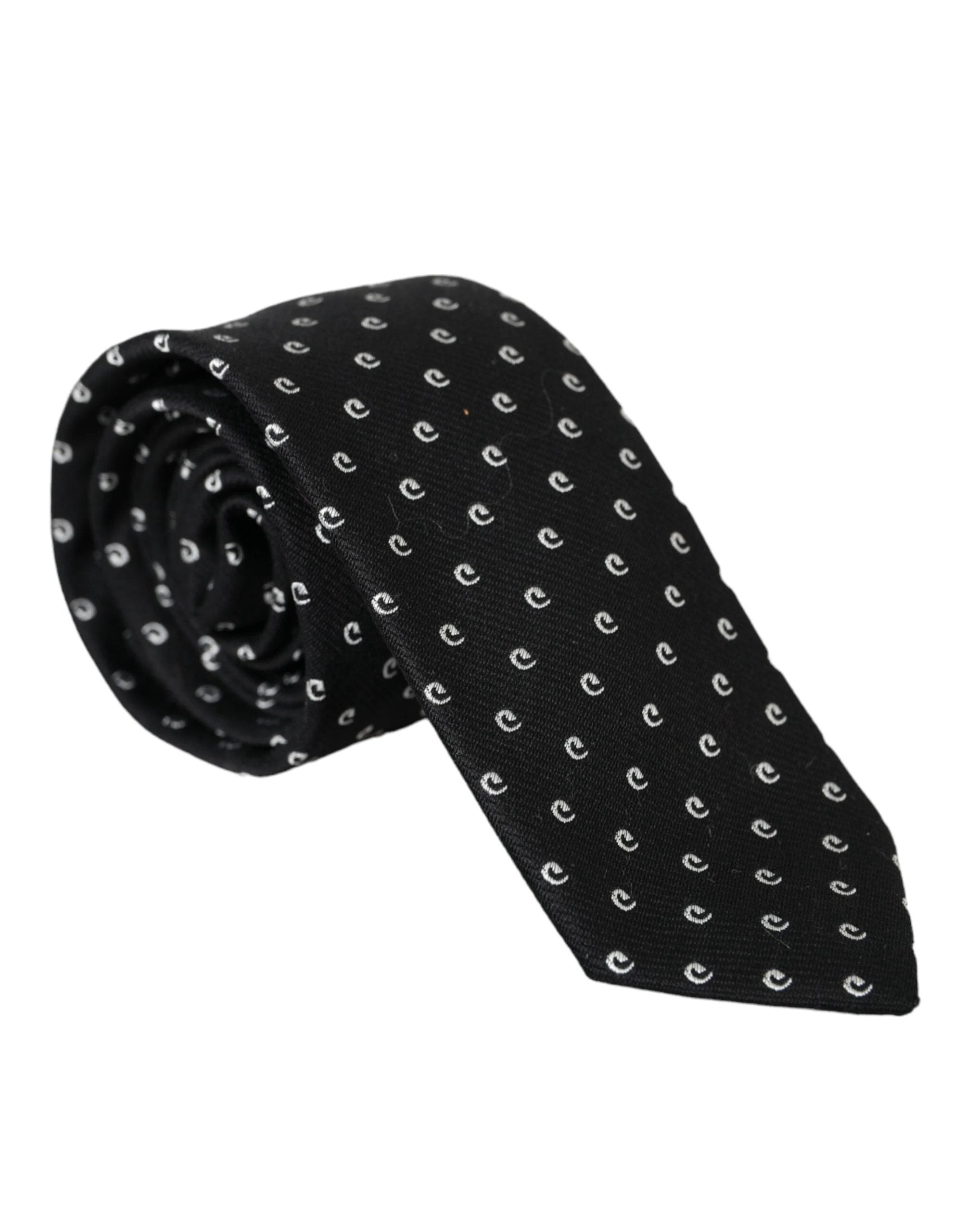 Dolce & Gabbana Black Logo Cotton Blend Adjustable Tie by Dolce & Gabbana