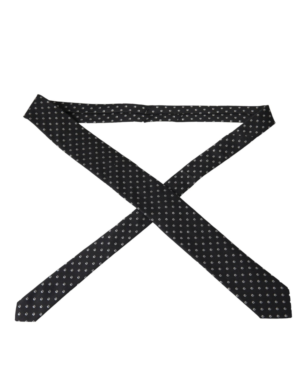 Dolce & Gabbana Black Logo Cotton Blend Adjustable Tie by Dolce & Gabbana
