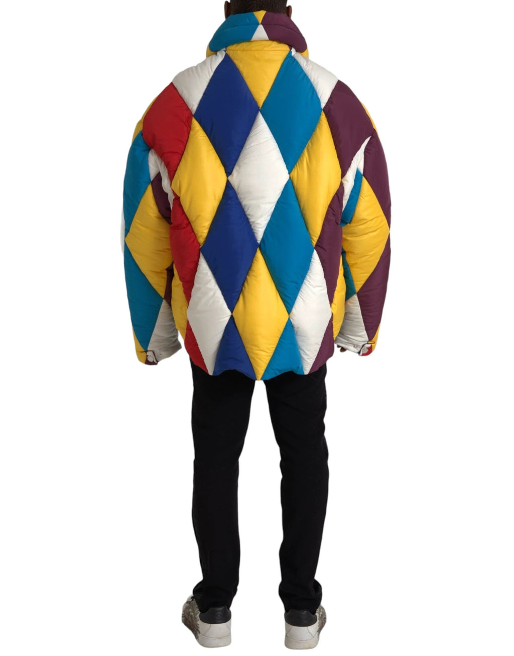 Dolce & Gabbana Multicolor Windbreaker Puffer Jacket Men by Dolce & Gabbana